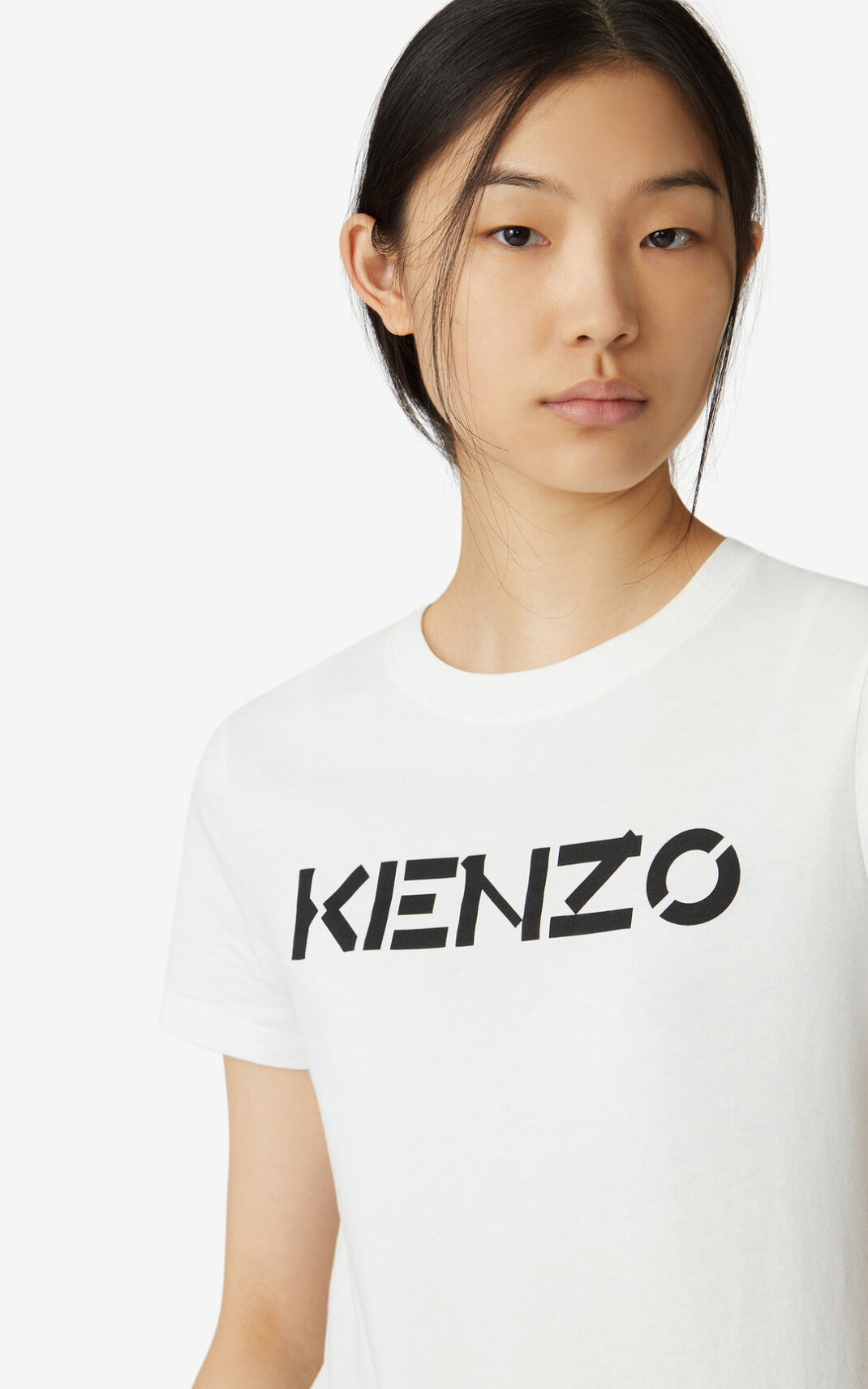 Kenzo Logo T Shirt White For Womens 4713EMPZX